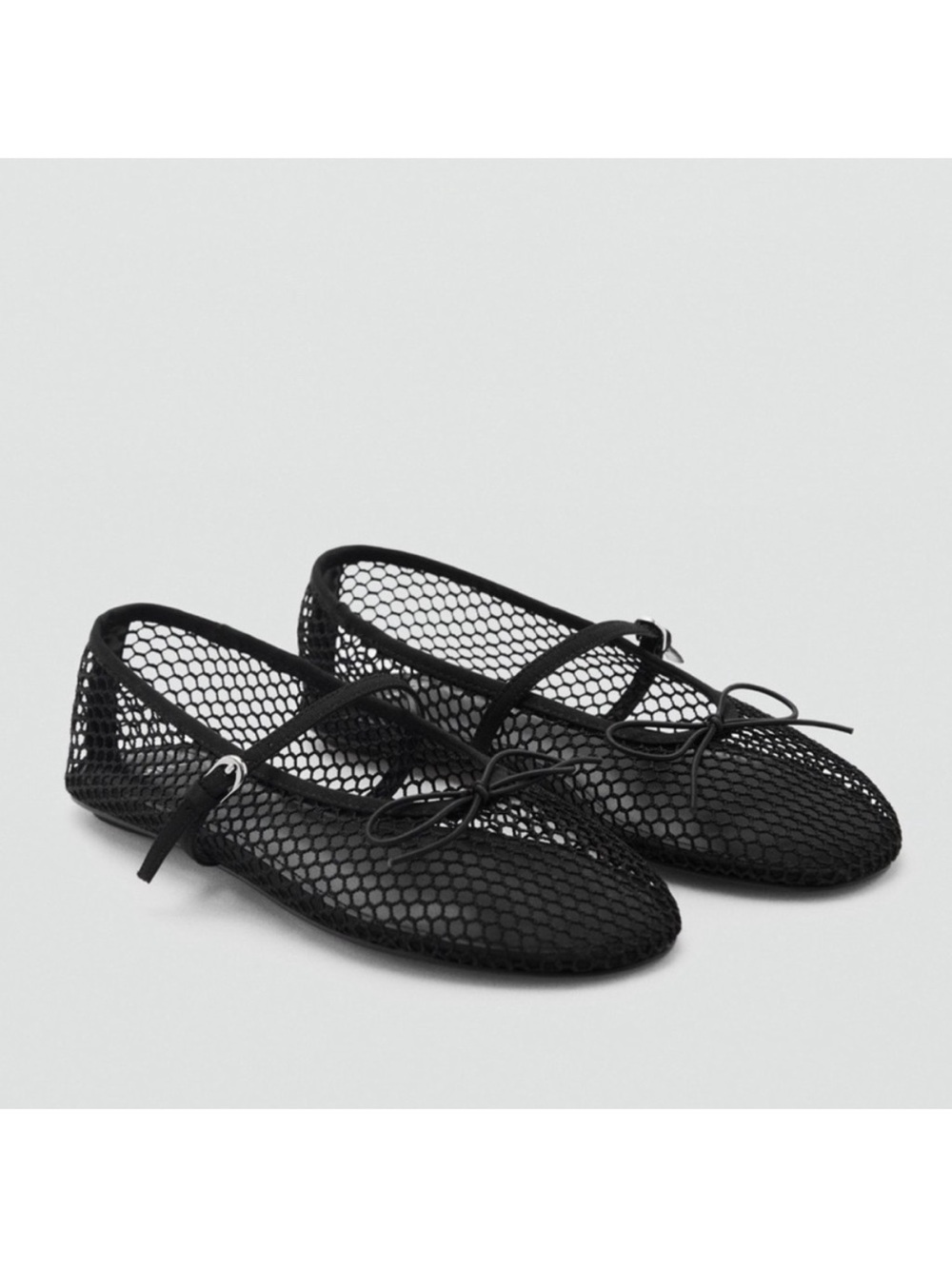 NWT Mango MNG Buckle Strap Fishnet Ballet Flat Size EU 41 / US 9.5 - Picture 3 of 10